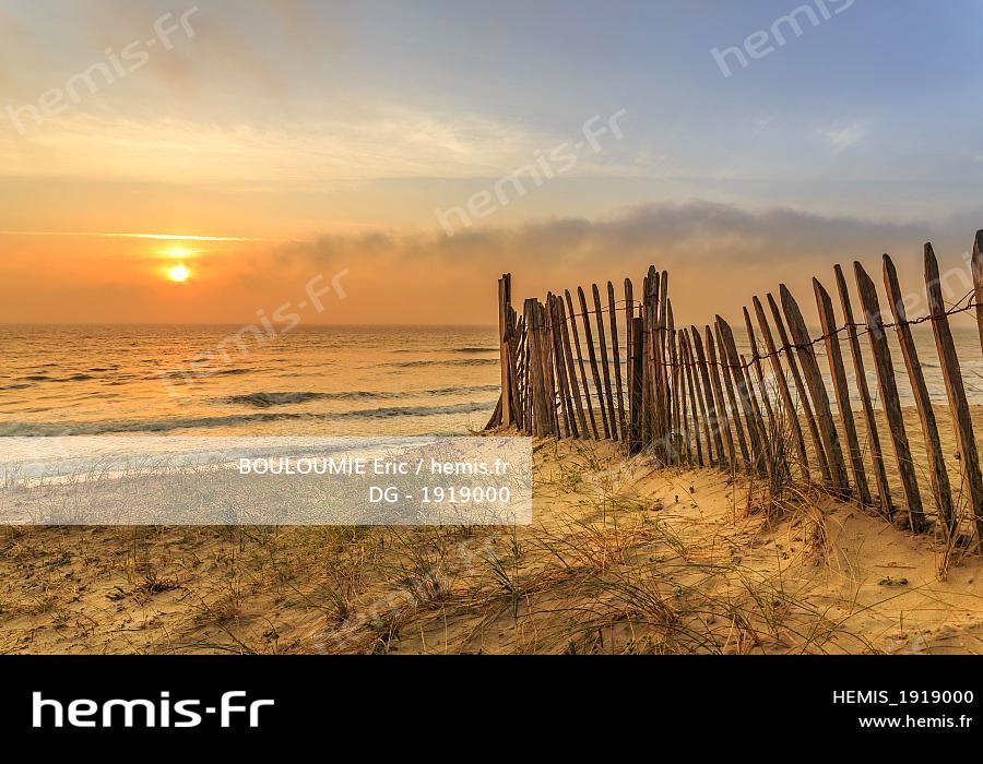 Hemis France Gironde Soulac Sur Mer Coucher Soleil Plage