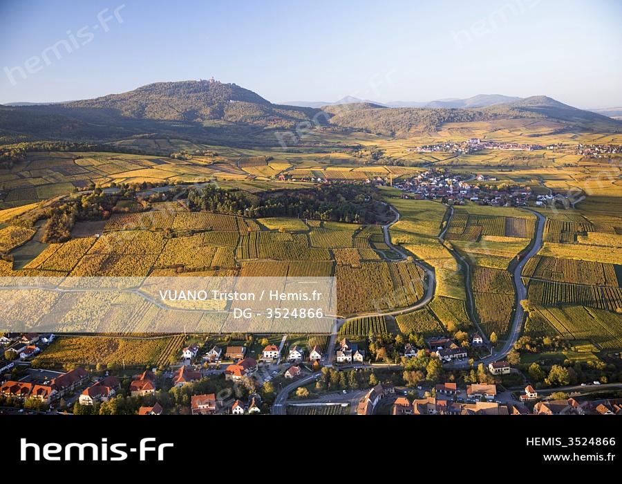 Haut Rin Hemis : France haut rhin route vins alsace bergheim vignoble vue aerienne