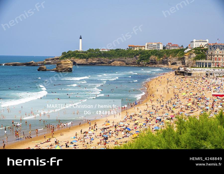 France, Pyrénées-Atlantiques (64), Pays Basque, Biarritz, la grande plage de Biarritz 